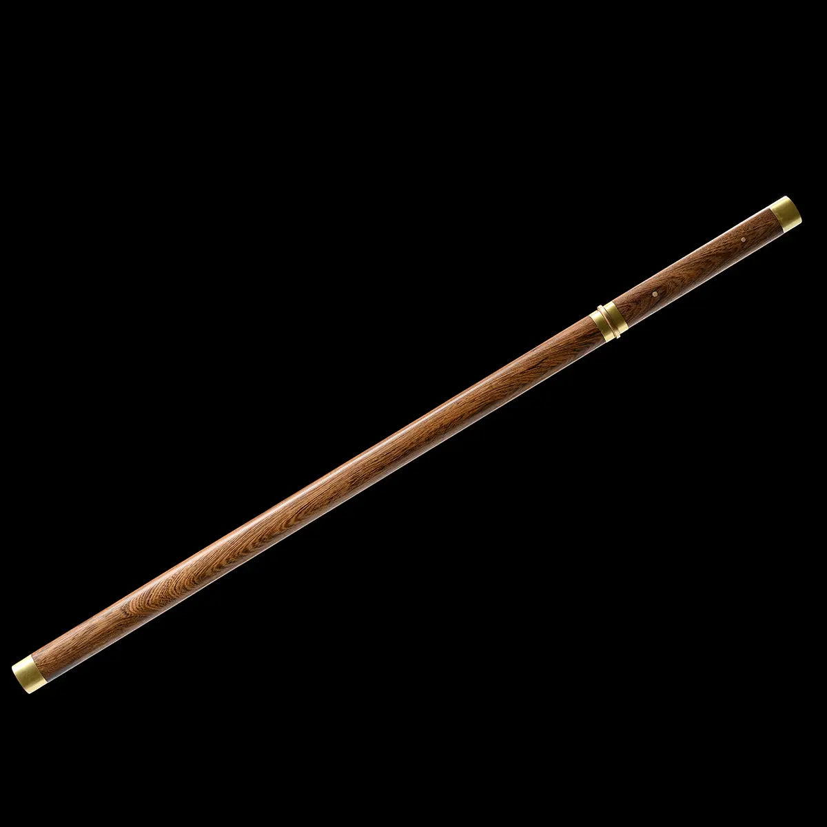 Katana japonais Shirasaya Hatamoto en bois précieux, fourreau fermé, lame en acier 1095 avec hamon réel.