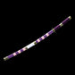 Katana japonais Nidai Kitetsu inspiré de One Piece, fourreau violet et rose en bois laqué, style authentique et haut de gamme.