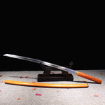 Lame tranchante acier carbone 1045 du katana Shirasaya Ghost Dog avec rainure (bohi