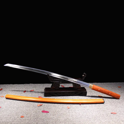 Lame tranchante acier carbone 1045 du katana Shirasaya Ghost Dog avec rainure (bohi