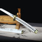 Poignée traditionnelle tsuka tressée en blanc et noir du katana Wado Ichimonji de Zoro – Blade Bushid