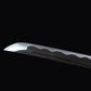 Détail de la lame du katana Yubashiri, acier carbone 1045 poli avec hamon, réplique fidèle du sabre japonais One Piece