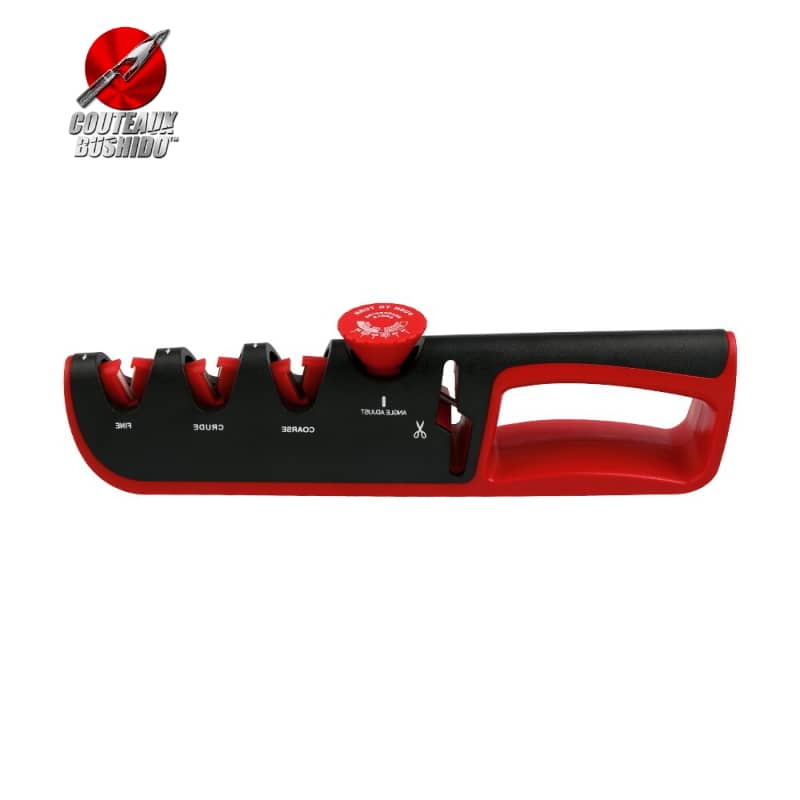 aiguiseur pour couteau de cuisine rouge et noir